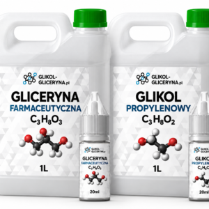 Zestaw Gliceryna VG 99,5% + Glikol PG 99,9% Kanister 1L + 1L + 20ml + 20ml